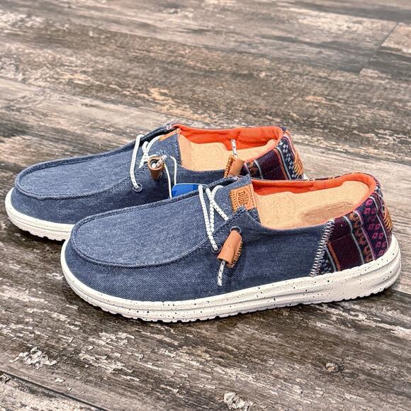 Hey Dude Shoes Wendy Funk Baja Slip On Loafer Womens Size 9 Navy Blue Casual NIB - Picture 12 of 12